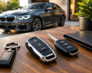 Car key and vehicle door lock